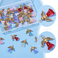 40шт 10 цвета стеклянные подвески&nbsp;PALLOY-AR00036