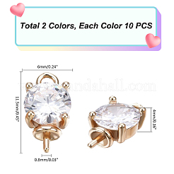 20 шт. 2-х цветные латунные подвески с микропаве из кубического циркония&nbsp;KK-PH0004-05