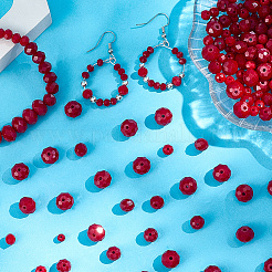 8 нити 4 стилей непрозрачных однотонных стеклянных бусин&nbsp;EGLA-LT0001-04C