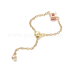 3 регулируемое кольцо на палец из латуни с ромбовидными звеньями&nbsp;RJEW-JR00975