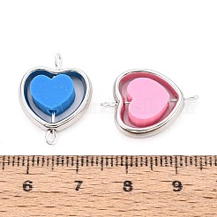 Бусины в форме сердца из полимерной глины с пластиковой оправой CCB&nbsp;CLAY-T022-29M-02