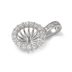 Латунные микро-паве прозрачные серьги-гвоздики из циркония&nbsp;KK-D369-04P