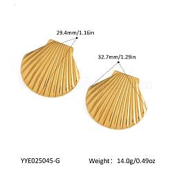 Модные серьги-гвоздики в форме ракушки из нержавеющей стали&nbsp;IU5678-1