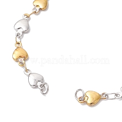 Браслет-цепочка в форме сердца из нержавеющей стали 304 для женщин&nbsp;AJEW-JB01340-03