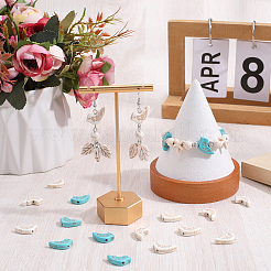 100 шт. 2-х цветные синтетические бирюзовые бусины&nbsp;G-SC0002-58