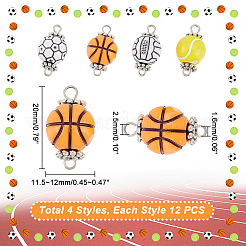 48 шт. 4 стиля акриловых шармовых соединителей&nbsp;FIND-GA0002-63