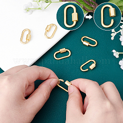 6 шт. латунные подвески-замки с винтовым карабином&nbsp;KK-FH0002-91