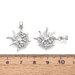 Латунные микропаве прозрачные подвески с фианитом&nbsp;KK-N259-08P