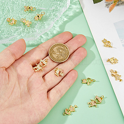 12 шт. 6 стиля латунные подвески с микропаве и кубическим цирконием&nbsp;KK-DC0004-74