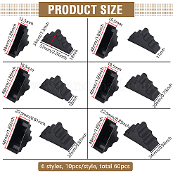 60 шт. 6 стиля треугольные пластиковые мебельные уголки&nbsp;AJEW-BC0007-84A