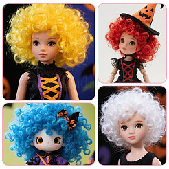 5 шт. 5-цветный синтетический неоновый афро-парик для Хэллоуина&nbsp;AJEW-CA0005-15