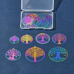 14 шт. 7 стиля ионного покрытия (IP) 201 филигранные подвески из нержавеющей стали&nbsp;FIND-FS0002-75