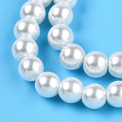 Экологически чистые стеклянные круглые бусины с жемчугом&nbsp;HY-A002-8mm-RB001-A