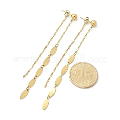 Серьги-гвоздики с кисточками из нержавеющей стали 304 с ионным покрытием (IP) для женщин&nbsp;EJEW-A119-18G