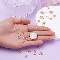 18шт 9 стиля латунные микропаве кубические циркониевые подвески&nbsp;KK-CF0001-01