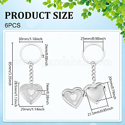 6 шт. брелок-медальон из нержавеющей стали 316&nbsp;KEYC-UN00013