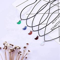 Луна смешанный камень подвески ожерелье макание&nbsp;DIY-SC0002-28