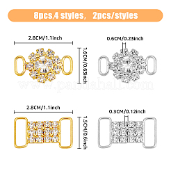 8 шт. 4 стиля латунные подвески-коннекторы со стразами&nbsp;KK-HY0003-35