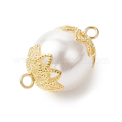 Подвески-соединители из белых круглых жемчужин PALLOY-JF04382