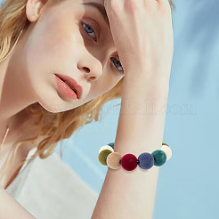 48 шт. 6 вида пластиковых флокированных бусин&nbsp;KY-SC0002-47B