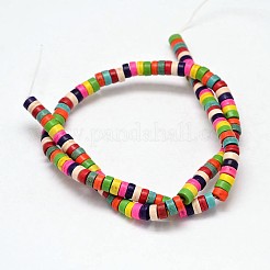 Плоские круглые/дисковые синтетические бирюзовые бусины Хейши G-M150-09