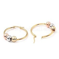 Серьги-кольца из нержавеющей стали 201 с вакуумным покрытием PVD и булавками из нержавеющей стали 316 для женщин&nbsp;EJEW-F285-33A-A