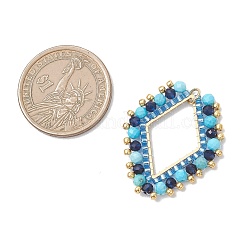 Подвески из синтетической синей шпинели и окрашенного натурального магнезита&nbsp;PALLOY-MZ01167-03