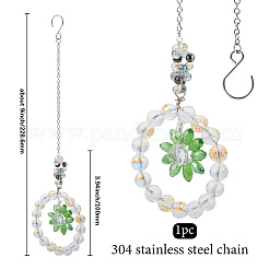 1 шт. цветочное стеклянное подвесное украшение для автомобиля&nbsp;HJEW-SP0001-11C