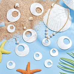 32шт 2 стиля подвески из натуральных пресноводных ракушек&nbsp;SHEL-BC0001-028