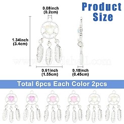 6 шт. 3 цвета подвески из сплава со стразами&nbsp;FIND-YW0011-72