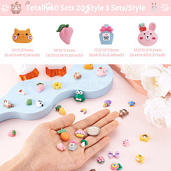 60 набор из 20-х видов непрозрачных смоляных кабошонов&nbsp;CRES-YS0001-04