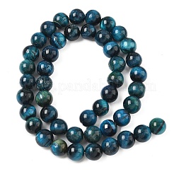 Нити из натуральных бусин тигрового глаза высшего качества&nbsp;X-G-F591-18-8mm-02