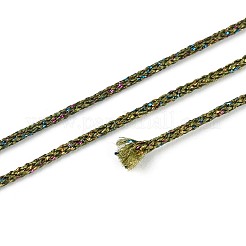 100 м сегментные окрашенные круглые полиэстеровые металлизированные плетеные шнуры&nbsp;OCOR-N009-03C-01