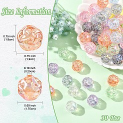 30шт УФ-покрытие прозрачные акриловые бусины&nbsp;PACR-YW0001-56