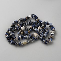 Натуральное синее пятно нитки из бисера яшмы&nbsp;G-WH0035-25B