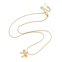 PVD вакуумное покрытие 304 нержавеющая сталь бант кулон круглая змея цепи ожерелья для женщин&nbsp;NJEW-Z044-11G