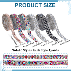 6 ярд 6 стиля блестящие стеклянные стразы горячей фиксации&nbsp;DIY-ME0001-84