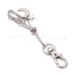 Поворотные карабины-карабины из сплава «луна и звезда» и латунные кабельные цепи&nbsp;AJEW-JB01337