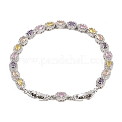 Теннисные браслеты из платиновой латуни с микропаве из кубических цирконий&nbsp;BJEW-B160-02P-03