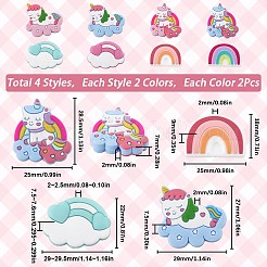 16шт 8 стиля пищевых экологически чистых силиконовых бусин&nbsp;SIL-SC0001-51