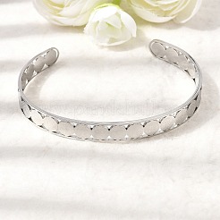 201 браслет-манжета из нержавеющей стали для женщин&nbsp;BJEW-Z162-01P