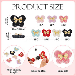 7 шт. 7-х цветные непрозрачные акриловые бусины и бант из сплава&nbsp;SACR-TA0001-52