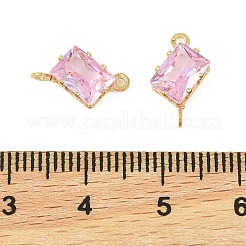 Прямоугольные подвески-коннекторы из латуни с инкрустацией кубическим цирконием&nbsp;KK-P347-05G