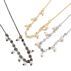 Ожерелья из латунных цепочек «роло» и плоских пайеток для женщин&nbsp;NJEW-D302-56