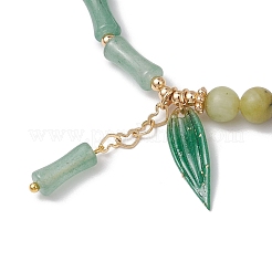 Натуральный зеленый авантюрин бисер шарм браслеты&nbsp;BJEW-TA00616