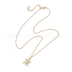 Подвеска в виде черепаховой панцири из латуни с микропаве и прозрачными кубическими циркониями&nbsp;NJEW-JN05903-01