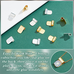 18 шт. 2 стиля стойки с покрытием из латуни с клеевым соединением плоские скобы&nbsp;KK-AR0001-80A