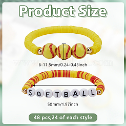 Эластичные браслеты хейши из полимерной глины&nbsp;BJEW-GO0002-28A-03