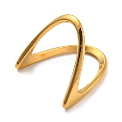 Ионное покрытие (ip) 304 нержавеющая сталь манжеты кольца для женщин&nbsp;RJEW-E078-02G