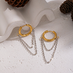 Двухцветные серьги-кольца из нержавеющей стали 304&nbsp;RC0158